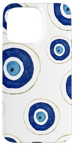 Evil Eye Phone Case Amulet Cover Pattern Good Vibes White Case for iPhone 15 Pro Max