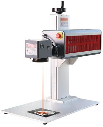 FONLAND CO2 Lasergravur Markierungsmaschine Integrierte tragbare Graviermaschine industrieller Desktop Lasergravierer für Holz, Kunststoff, Leder, Acryl, Papier (35W)