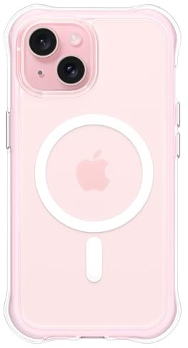 ORNARTO Air Case for iPhone 15,Compatible with MagSafe,Clear Military-Grade Drop Protection Phone Cases Cover for iPhone 15 6.1-Pink