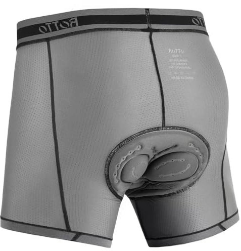 ROTTO Radlerhose Herren Radunterhose mit Sitzpolster Fahrradhose Unterwäsche Radhose Kurz MTB Liner Atmungsaktiv Schnell Trocknend