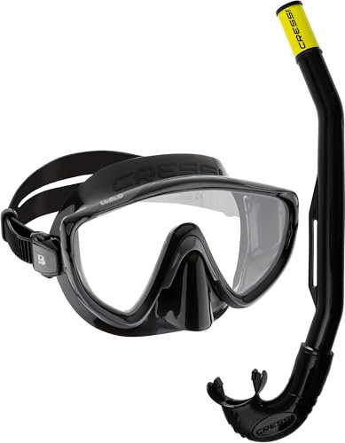 Cressi Tino & Island 2.0 Mask & Snorkel Kits, Noir/Noir