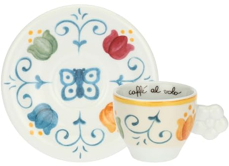 Set 6 tazzine espresso in porcellana Eolia