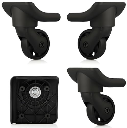 ANBOO 2 Pair Kofferrollen Ersatzrollen,Koffer Rollen Ersatz4 Screw Holes Suitcase Wheels Ersatzrollen Koffer Travelite Replacement Swivel Wheels for Suitcases of Trolley with a Diameter of 49 mm