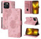 Rostsant Handyhülle für iPhone 13 Pro Max 6.7 Zoll - Löwenzahn PU Leder Flip Case Brieftasche Tasche Hülle Magnetisch - Roségold