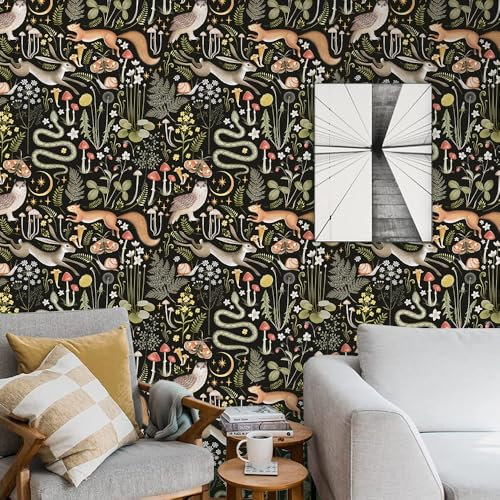 OFZVEO Self Adhesive Wallpaper 44.5×300cm Animal Peel and Stick Wallpaper Leaf Animal Stick on Wallpaper for Living Room Bedroom Kitchen Wall Cabinets Decor Worktop Vinyl Covering (16)