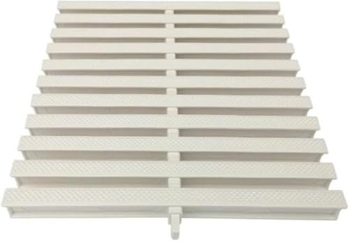 HGOuhK Rejilla de Piscina Rejilla de Drenaje for Piscina, Rejilla de Drenaje de plástico PVC, Cubierta de Rejilla Antideslizante, Rejilla de Drenaje(White-7.9in,10pcs)