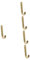 IMIKEYA 5St Haken aus Messing Klampe Hutablagen dingee Halter Kleiderstange Wandhaken Mantelhaken aufbewahrungshaken mehrzweckhaken multifunktionale Haken Schlüsselhaken aus Metall Golden