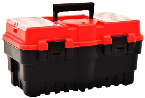 LAPOOH Werkzeugkoffer Kunststoff 462 x 256 x 242 mm Rot, Werkzeugtrolley, Werkzeugset, Werkzeug-Sets, Tool Set, Werkzeugtasche Gefüllt