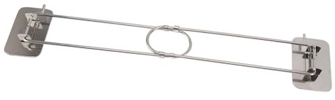 NOENNULL Eckaufbewahrungsstange für Wohnmobile, Edelstahl, Verstellbare Stahlstange mit Haken Zur Sicherung