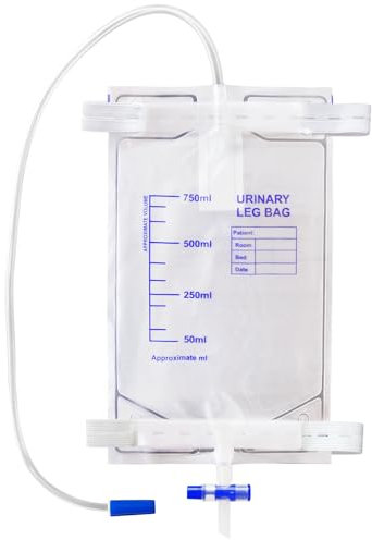 Xiaozhifu 750ml Sacs de Drainage Urinaire, 5 PCS Sac de jambe pour le drainage de l'urine, Poche Urinaire avec Anti-Reflux Drainage Urinaire, Leg Bag Urine de Jambe avec Valve et Drain