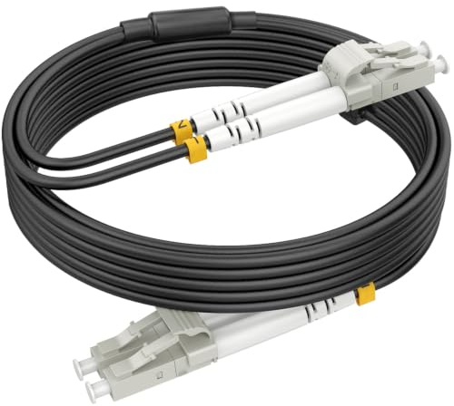RamboCables 25m Gepanzerte Glasfaser-Kabel OM3 LC auf LC Duplex Multimode | RamboCables, OD 3,0mm, LWL-Kabel für den Innen- und Außenbereich, 10Gb/40Gb, 9/125um, LSZH, Schwarz