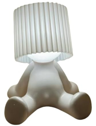 Honfitat Schüchterner kleiner Junge Schreibtischlampe für Freunde Paar Geschenke lustige witzige Heimdekoration Ornamente Nachttischlampe (Weiß)