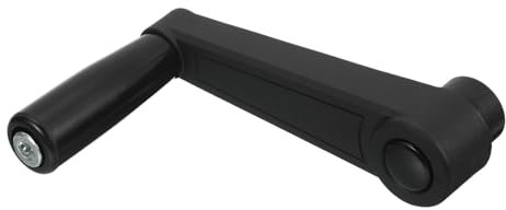 sourcing map Poignée de machine à volant tournant, 12 x 126 mm (diamètre x L), poignée de manivelle universelle de rechange pour machine de fraisage de tour industrielle, noir (trou rond)