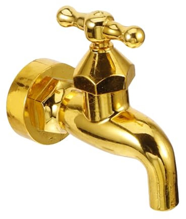 Toyvian Wasserhahnbrunnen Für Terrasse Unsichtbarer Gartenbrunnen Für Outdoor Dekoration Magischer Wasserhahn Für Gartenkunst DIY Für Garten Und Terrasse Goldfarbener