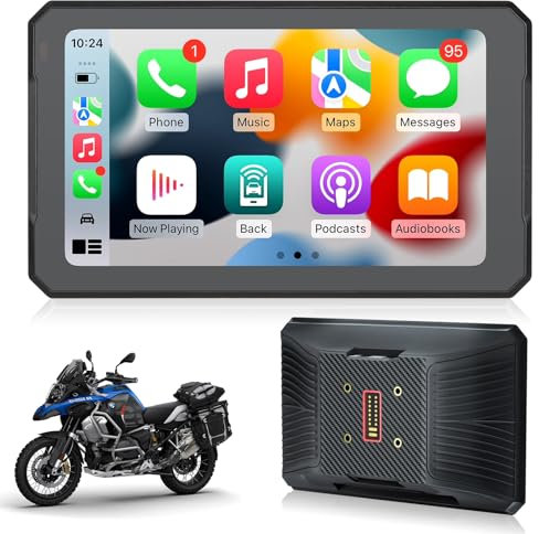 Motorrad Carplay für BMW Motorrad 7 Zoll Bildschirm Wireless CarPlay & Android Auto, GPS Navigation, Bluetooth, Wasserdichter Touchscreen Motorradnavigationsgerät, Kompass, Siri/Google_Assistant