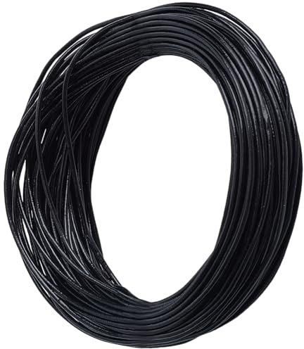 CALFOVERA 10M x 1MM Cowhide Black Genuine Leather Cord for Jewelry Making Round Real Leather String Lace Cording Rope Braiding Strip Thread for Crafting Necklace Bracelets Wraps Beading