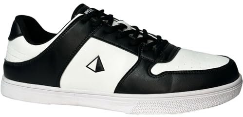 Pyramid Men’s Path Lite Seamless Mesh Bowling Shoes - Lightweight Seamless Design, Athletic Fit, Breathable Knit Upper, Universal Slide Soles, White/Black, 9 UK