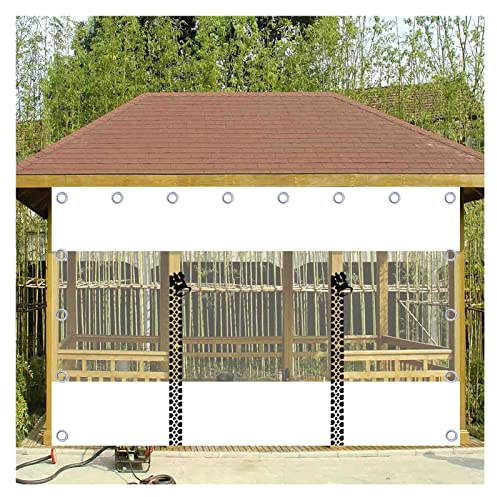 VagxTbs wasserdichte Klare Plane für Carports, Pavillons, Gewächshäuser, Pergola Seitenwände Carport Seitenwand Plane Mit Reißverschluss, Haken(26.24x9.84ft/8x3m)