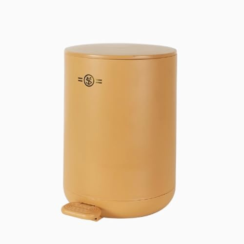Tqoiozxa Poubelle Mignon Rond Plastique Poubelle de Bureau avec Couvercle Souple Poubelle de avec pédale Trash Bin Poubelle Intérieur Poubelle avec Seau intérieur et Couvercle Pop-up(Orange,6L)