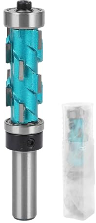 CHICIRIS 1/2 Inch Flush Trim Router Bit, Double Bearing Spiral Trimmer, Sturdy Construction, Fast Cutting Speed, Carbide Material, Accurate Trim for Woodworking Projects with Easy