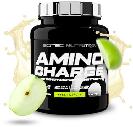 Scitec Nutrition Amino Charge - con 6 g di BCAA - 100 mg di caffeina - senza zucchero, senza glutine - aumenta le prestazioni e il recupero, 570 g, Mela