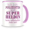 Samunshi® Ich bin Polizistin Tasse Beruf Geschenk Kaffeetasse Teetasse Kaffeepott Kaffeebecher Becher rosa