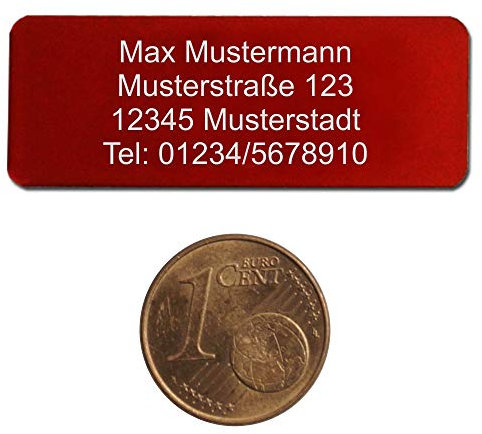 generisch Drohnenplakette/Drohnenkennzeichen (rot, Mini (40x15mm))