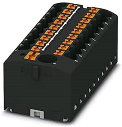 Phoenix Contact PTFIX 6/18X2.5 BK Distribution Block, Base Terminal with Input, 450 V, 24 A, Number of Connectors: 19, Cross Section 0.14 mm²-4 mm², Black