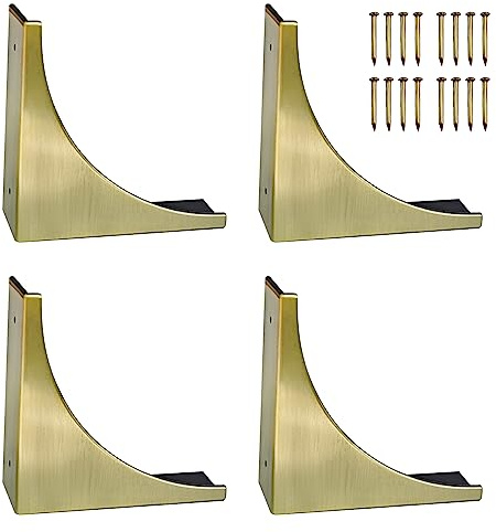 4Pcs Antique Zinc Alloy Box Corner Protector Decorative Furniture Corner Edge Safety Bumpers Cabinets Fireplace Furniture Bumpers (Bronze)