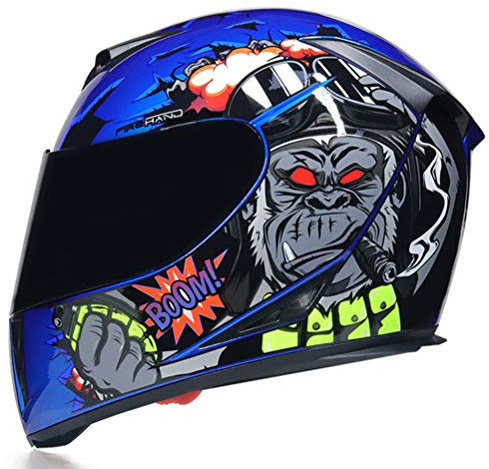 Casco Moto Integrale Con Doppia Visiera - Racing, Modulare, Capacete