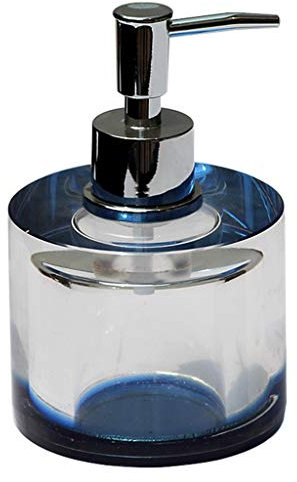 NYKK Dispensador de jabón líquido Cristal Dispensador de jabón de Cristal Mano Botella de jabón Dispensador de loción de Moda Manual de Metal de imitación Plateado Plata Cabeza de la Bomba Dispensa