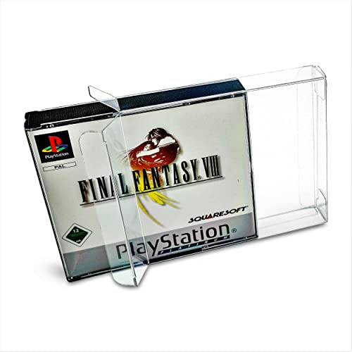 RESET RETRO 10x Klarsicht Schutzhüllen passend für Sony PlayStation 1 doppelte Hülle Double case Spiele in OVP 0,3mm Passgenau und Glasklar-PET-Game Protectors-PS1 PS one Cases-Box-Staubdicht