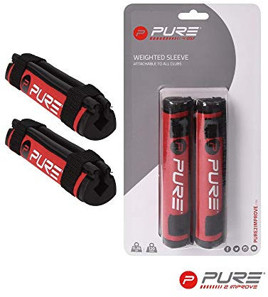 Pure 2 Improve Weighted Golf Sleeve Speed Training Aid Gewichte, rot/schwarz, Einheitsgröße