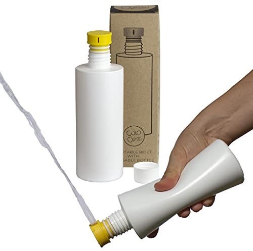 CuloClean + Flasche + Flaschenverschluss. Po dusche. Das diskreteste und kleinste mobile Reisebidet, für Periode, Intim-Dusche, ersetzt Feuchttücher und Dusch-WC. Spart Papiersanft, gründlich. (Gelb)