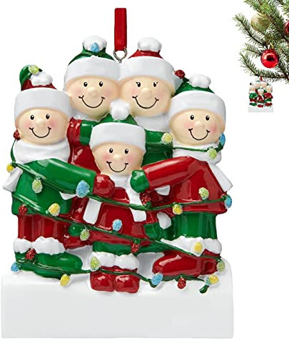Personalisierte Weihnachtsverzierung,Weihnachtsanhänger Familie Harz Legierung Name Segen Weihnachtsbaum Ornament Anhänger - Christbaumschmuck kostenlos personalisiert