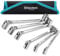 DURATECH Double End Flex-Head Socket Combination Wrench Set, Metric Spanner Set, 8-19mm, 12 Point, 6-Piece, with Rolling Pouch