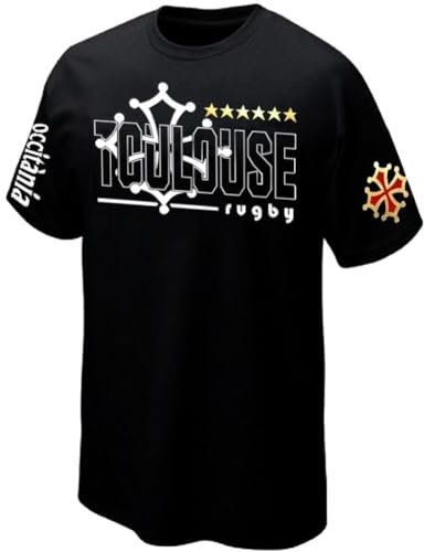 T-Shirt Toulouse Rugby Supporter Occitanie - Réf PRIMATSR0120 (as4, Alpha, XX_l, Regular, Regular, Noir, XXL)
