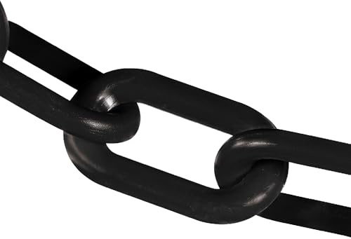 Mr. Chain Plastic Barrier Chain, Black, 4-Inch Link Diameter, 25-Foot Length (40003-25)