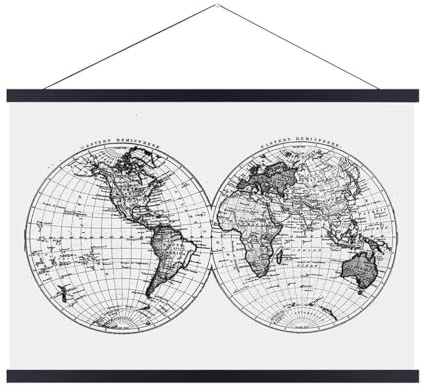 Landmass 30” Wide Black Magnetic Poster Hanger - 30x20 30x24 30x30 30x40 - Wood Hugger Frame for Posters, Prints, Photos, Pictures, Maps, Scrolls, and Artwork - Wall Hanging Wooden Frame