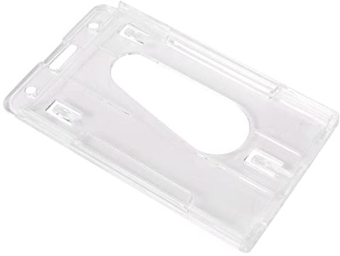 LIZZOT 1 x Porte- vertical en plastique rigide double carte d'identité multi transparent 10 x 6 cm