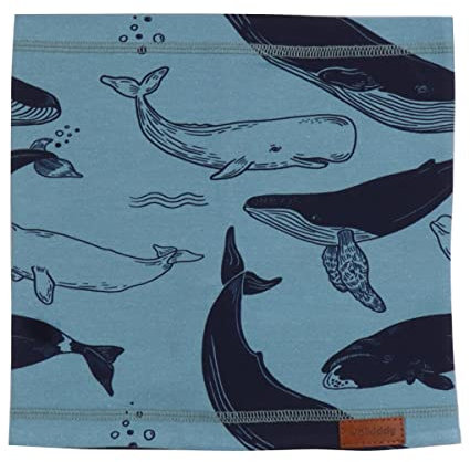 Walkiddy Schal aus Bio-Baumwolle (One Size) - Nachhaltig, ökologisch und fair produziert - Whale Friends, Dunkelblau