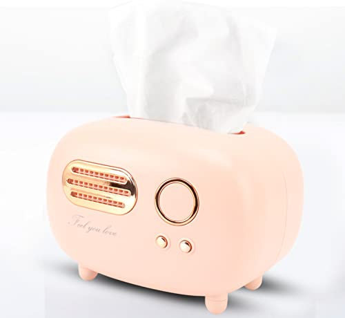 Topiky Scatola di Copertura per Fazzoletti a Forma di Radio retrò, Portafazzoletti per Il Viso alla Moda, Organizer per Fazzoletti per Controsoffitti da Bagno, comò per Camera da (Rosa)