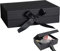 Geschenkbox mit Schleife, 21x17x7cm Magnetische Geschenkbox Geschenkschachtel Geschenkkarton, Geschenkbox mit Deckel, Wiederverwendbare Dekorative Box für Hochzeit Geburtstag Weihnachten (Schwarz)