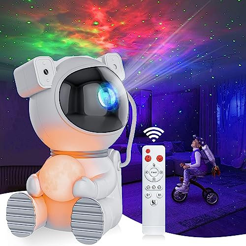 Astronaute Projecteur Ciel de Galaxie, Starry Sky avec Nébuleuse, Minuterie et Télécommande, Veilleuse Etoile Projection Plafond, Cadeau pour Enfant et Adulte