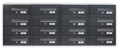 Cassetta postale condominiale Orizzantale 16 posti cm 120x17x42h - Modello Modular Grigio Antracite