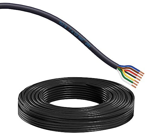 BK-PowerTCS 1,0 mm² Rundkabel Fahrzeugkabel 7 adrig Fahrzeugleitung mit Kabelquerschnitt Kabel Anhänger Anhängerkabel KFZ PKW Boot 7 polig (METERWARE) 1 bis 50 Meter am Stück (7 polig 1,0 mm²)