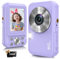 Digitalkamera, Fotokamera Kompaktkamera mit 32GB Karte, FHD 1080P 44MP mit 16-fachem Digitalzoom, Fotoapparat Tragbare Minikamera für Jugendliche, Kinder, Studenten（Violet）