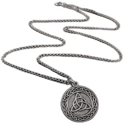 MIELEU Anhänger Halskette Vintage Keltische Knotenketten Trinity Knot Anhänger Halskette Anmulett Schmuck Viel Glück Geschenke für Männer Halloween Party Schmuck Geschenk