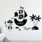 GRAZDesign Wandtattoo Pirat Piratenschiff Kinderzimmer Junge Deko - Wandaufkleber selbstklebend - 43x30cm / beige