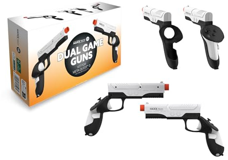 Maxx Tech VR Dual Game Guns VR-Spielpistolen für Meta Quest 3 und 3S – Dual-Spielpistolen-Set
